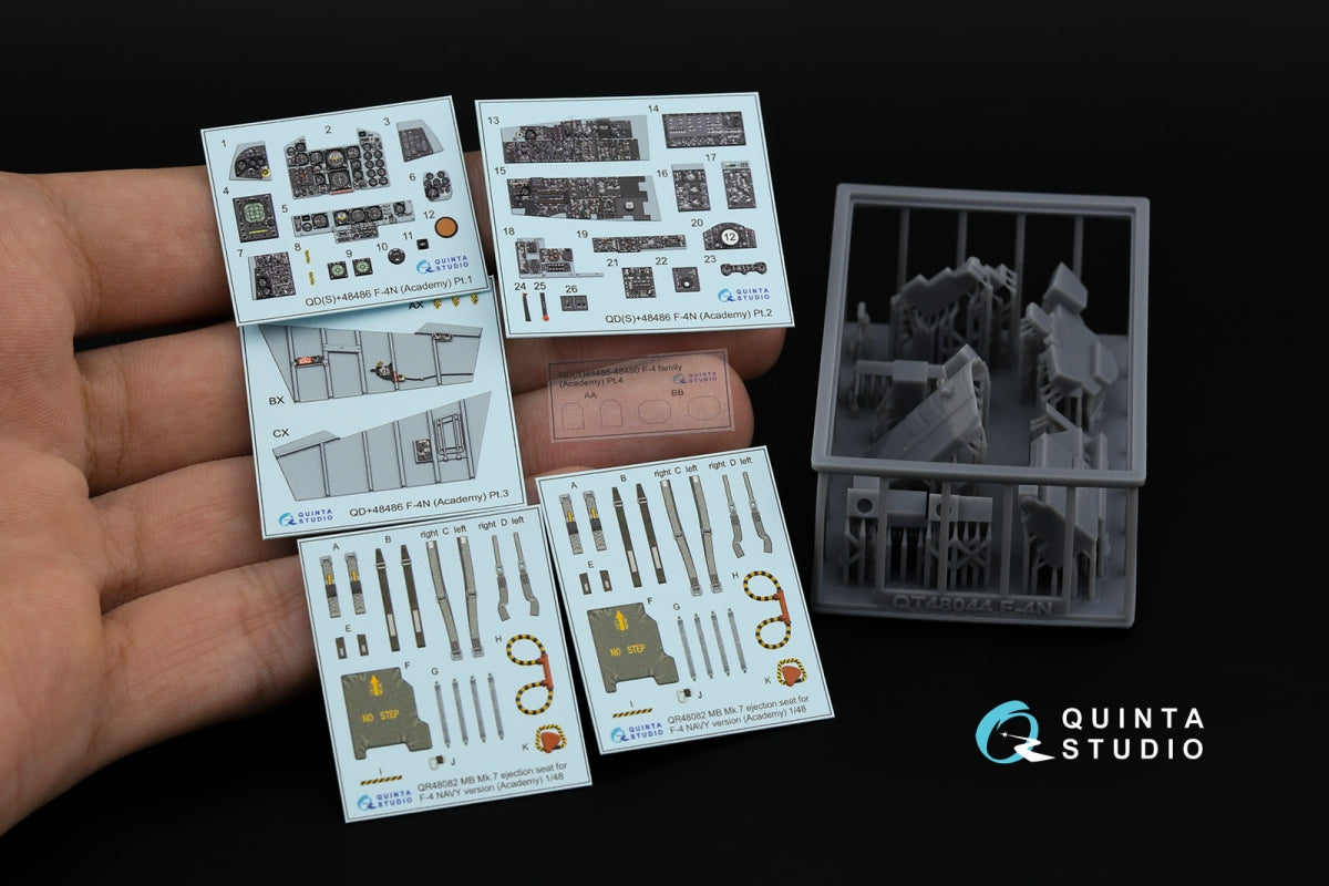 Quinta Studio QD+48486 F-4N Phantom II 3D-Printed &amp;amp; coloured Interior on decal paper (Academy) (with 3D-printed resin parts) 1/48 – imagen 2
