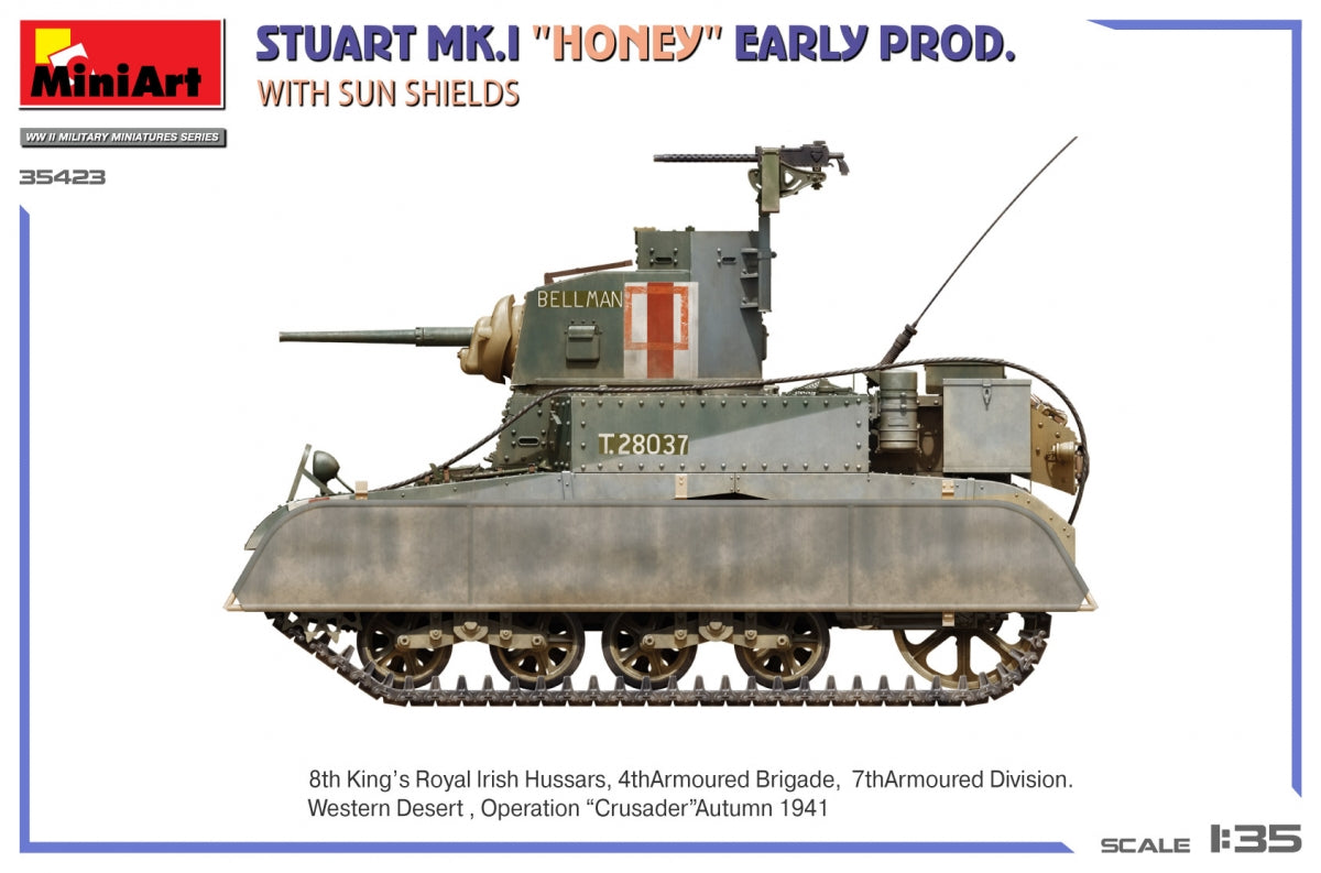 MiniArt 35423 Stuart Mk.I “Honey” Early Prod. w/Sun Shields 1/35 – imagen 8