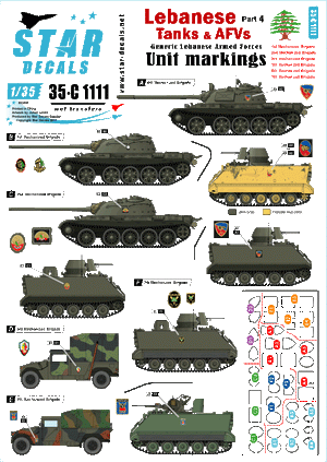 Star Decals 35-C1111 Lebanese Tanks &amp;amp; AFVs 4 1/35