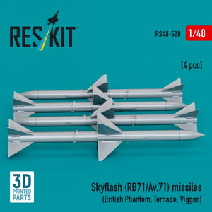 RESKIT RS48-0520 Skyflash (RB71/Av.71) missiles (4 pcs) (3D Printed) 1/48 – immagine 2