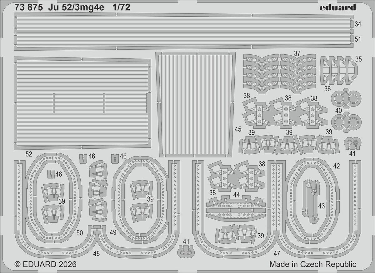 Eduard 73875 Junkers Ju 52/3mg4e PE Parts for AIRFIX 1/72