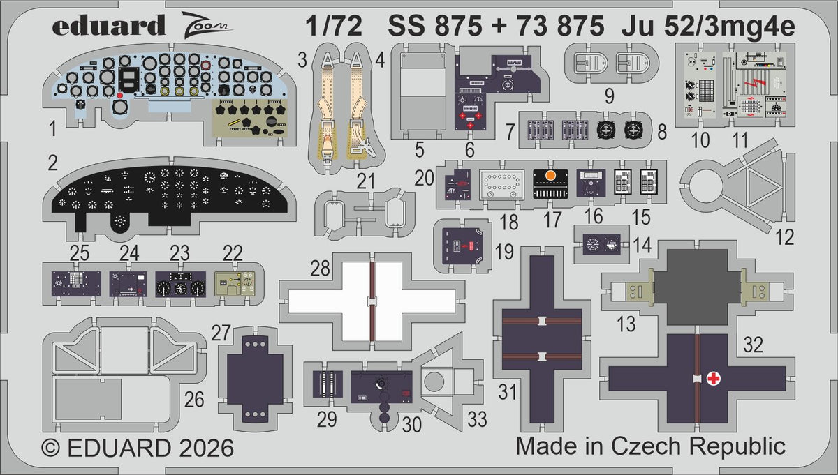 Eduard 73875 Junkers Ju 52/3mg4e PE Parts for AIRFIX 1/72 – Bild 2