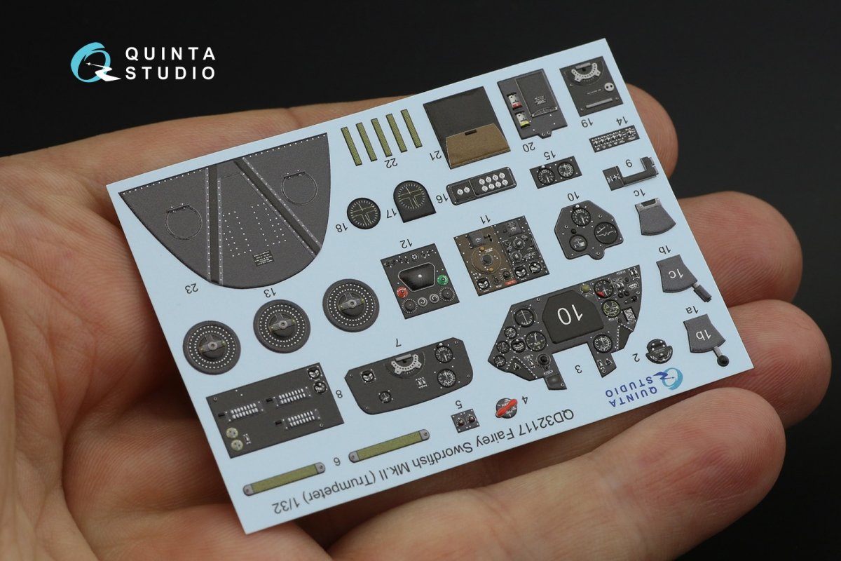 Quinta Studio QD32117 Fairey Swordfish Mk.II 3D-Printed &amp;amp; coloured Interior on decal paper (Trumpeter) 1/32 – Bild 5