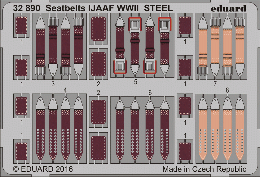 Eduard 32890 Ceintures de sécurité IJAAF WWII ACIER 1/32