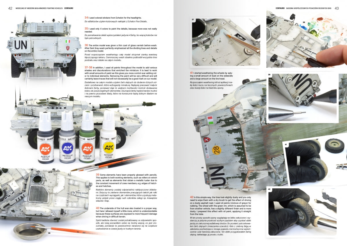 AK Interactive AK130017 MODELING MODERN ARMORED FIGHTING 8X8 VEHICLES (PL/EN) – imagen 2