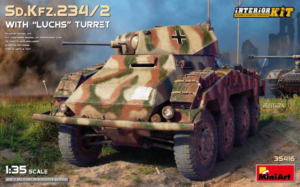 MiniArt 35416 Sd.Kfz.234/2 AVEC TOURELLE LUCHS. KIT INTÉRIEUR 1/35