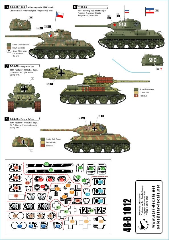 Star Decals 48-B1012 T-34-85 Medium Tank 1/48 – zdjęcie 2