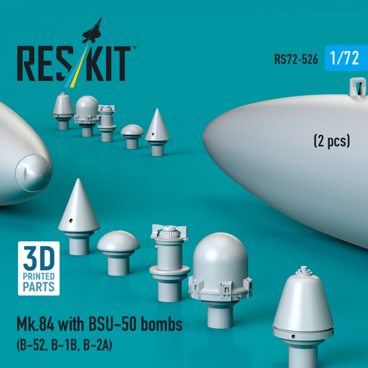 RESKIT RS72-0526 Mk.84 with BSU-50 bombs (2 pcs) (3D Printed) 1/72 – zdjęcie 2