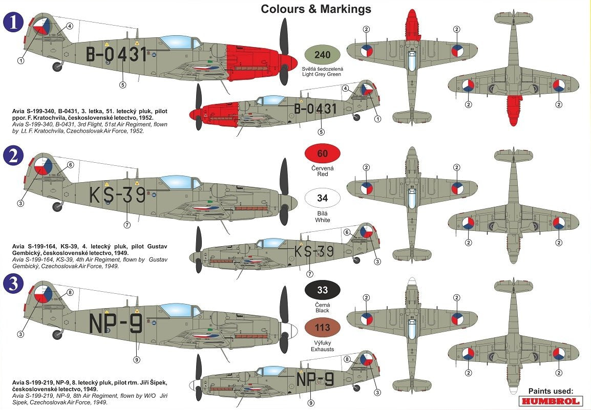 Kovozavody Prostejov KPM0218 Avia S-199 w/wing guns 1/72 – immagine 2