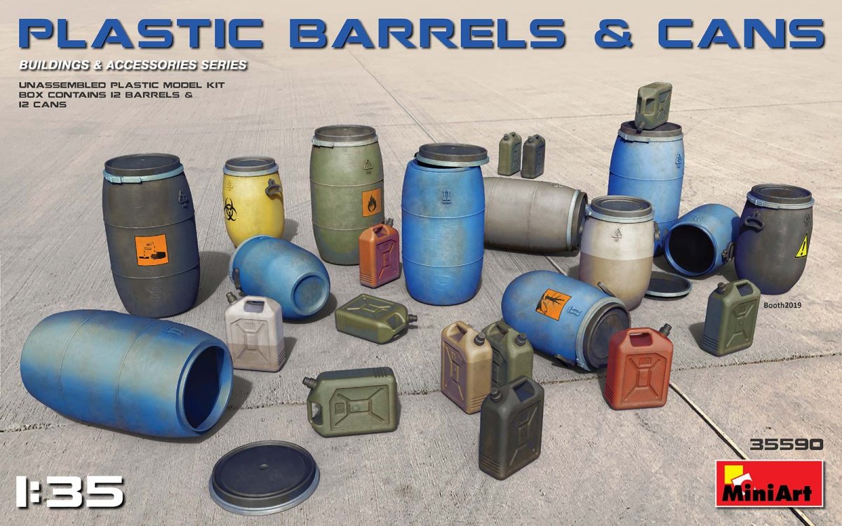 MiniArt 35590 Plastic Barrels &amp;amp; Cans 1/35