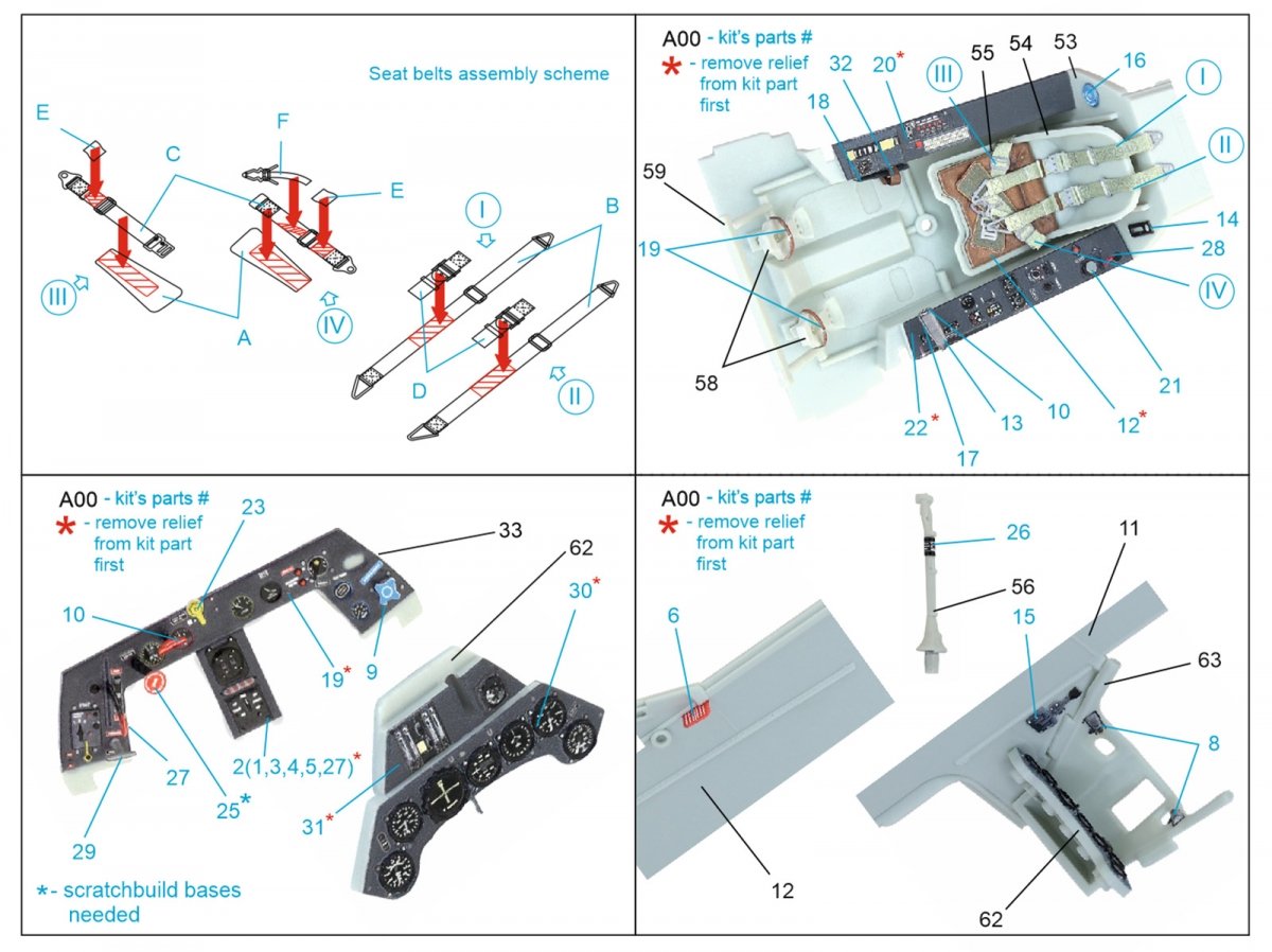 Quinta Studio QD32120 Fw 190 A-8/A-9 3D-Printed &amp;amp; coloured Interior on decal paper ( Revell ) 1/32 – imagen 2