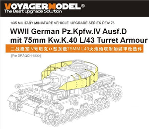 Voyager Model PEA173 WWII German Pz.Kpfw.IV Ausf.D mit 75mm Kw.K.40 L/43 Turret Armour (For DRAGON 6330) 1/35 – imagen 2