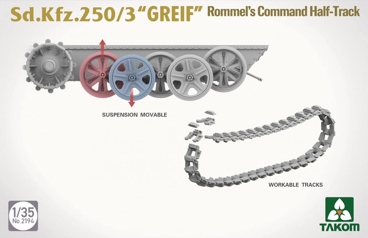 Takom 2194 Sd.Kfz 250/3 Greif Rommel Command Half-Track 1/35 – Bild 6