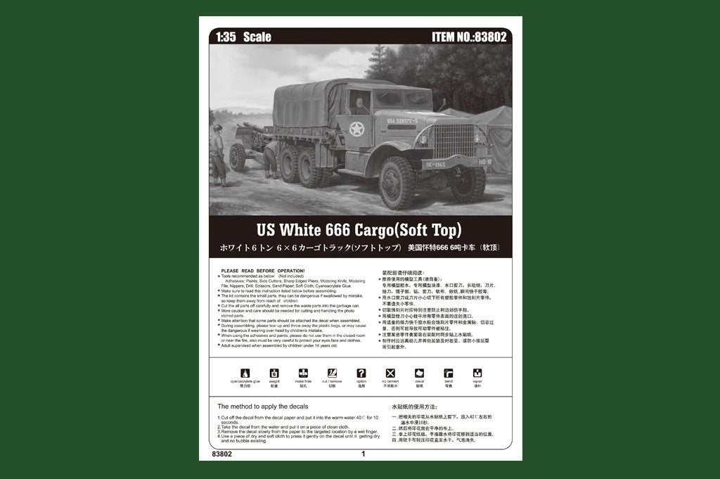 Hobby Boss 83802 US White 666 Cargo Soft Top 1/35 – Bild 4