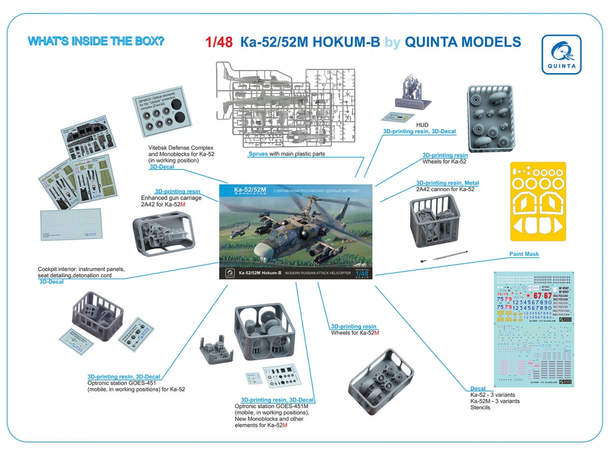 Quinta Studio QNT4002 Ka-52/52M Model kit 1/48