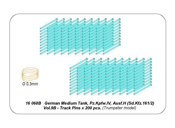 Aber 16068B Panzer IV track link pins x 200 pcs. 1/16 – Bild 9
