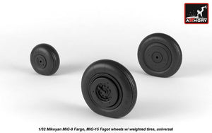 Armory Models AW32014 Mikoyan MiG-15bis Fagot (late) / MiG-17 Fresco wheels w/ weighted tires 1/32 – immagine 4