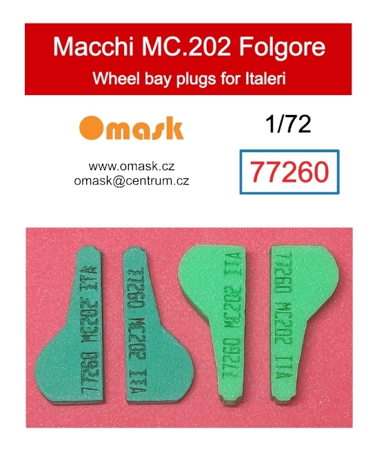 Omask 77260 Macchi MC.202 Folgore wheel bay plugs (for Italeri) EVA foam masks 1/72
