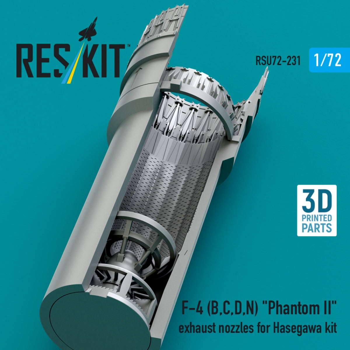 RESKIT RSU72-0231 F-4 (B, C, D, N) &amp;quot;Phantom II&amp;quot; exhaust nozzles for Hasegawa kit (3D Printed) 1/72 – Bild 3