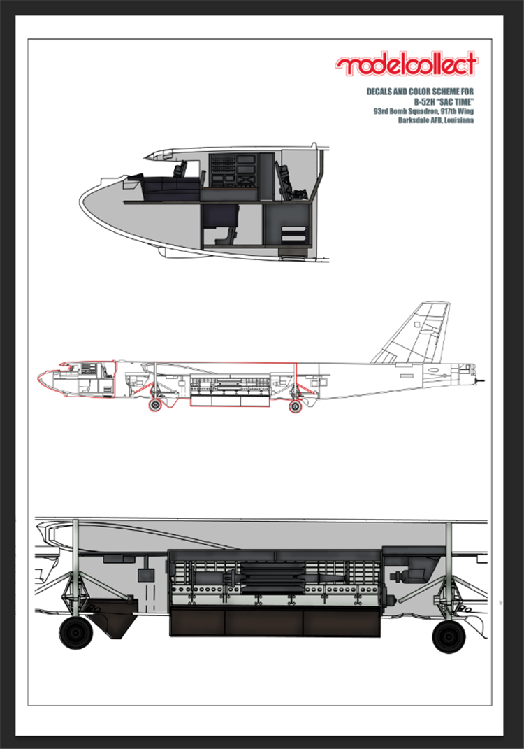 Modelcollect UA72200 B-52H U.S. Stratofortress strategic Bomber 1/72 – imagen 39