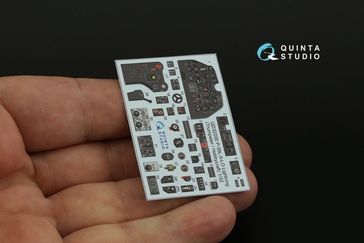 Quinta Studio QD32200 P-38L-5-LO Lightning 3D-Printed &amp;amp; coloured Interior on decal paper (Trumpeter/Hobbycraft) 1/32 – immagine 9