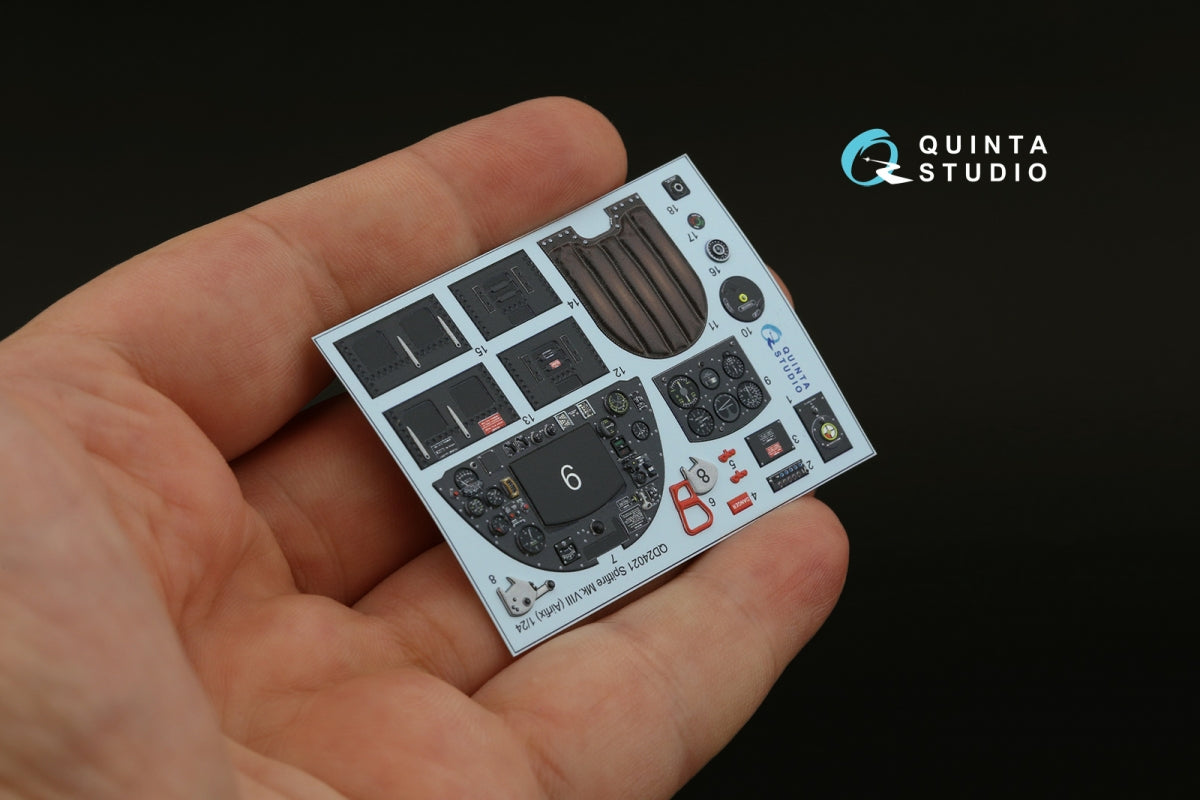Quinta Studio QD24021 Spitfire Mk.VIII 3D-Printed &amp;amp; coloured Interior on decal paper (Airfix) 1/24 – imagen 7