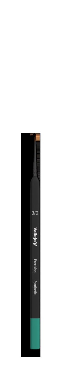 VALLEJO B03030 - Pędzel - Precision - Round Synthetic Brush, Triangular Handle No. 3/0 – immagine 2