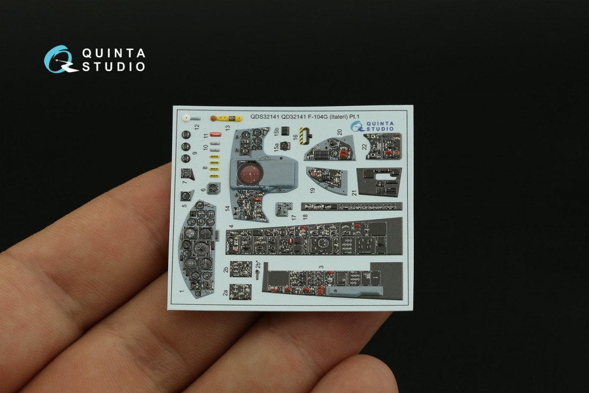 Intérieur imprimé en 3D et coloré sur papier décalcomanie (Italeri) pour F-104G (Quinta Studio QDS-32141) (petite version) 1/32 – image 4
