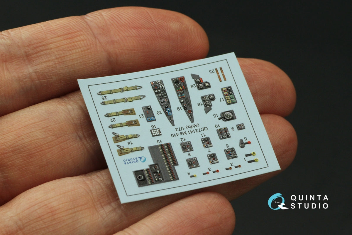 Quinta Studio QD72141 Me 410 3D-Printed coloured Interior on decal paper (Airfix) 1/72 – imagen 4