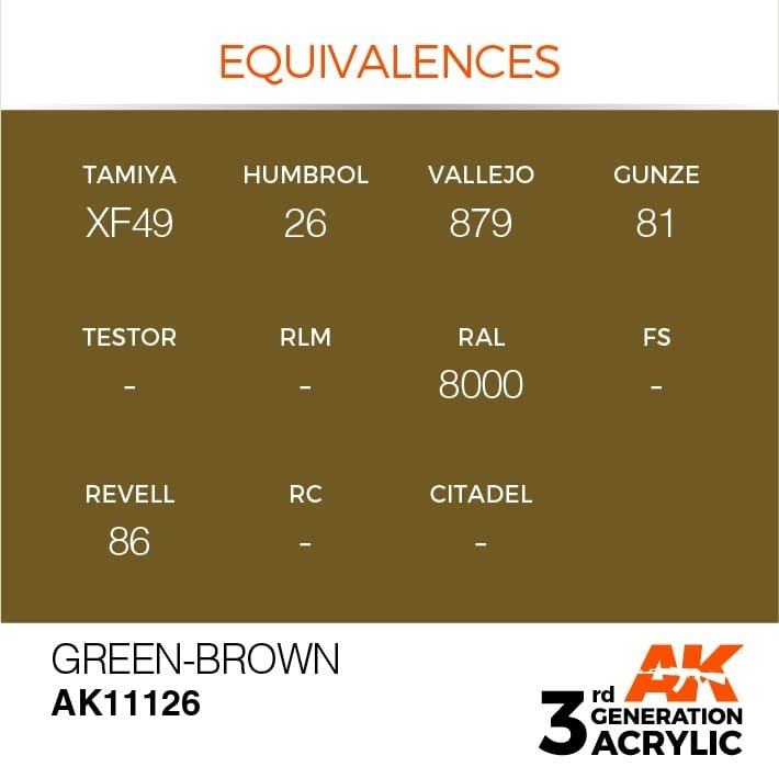 AK Interactive AK11126 GREEN-BROWN – STANDARD 17ml – imagen 3