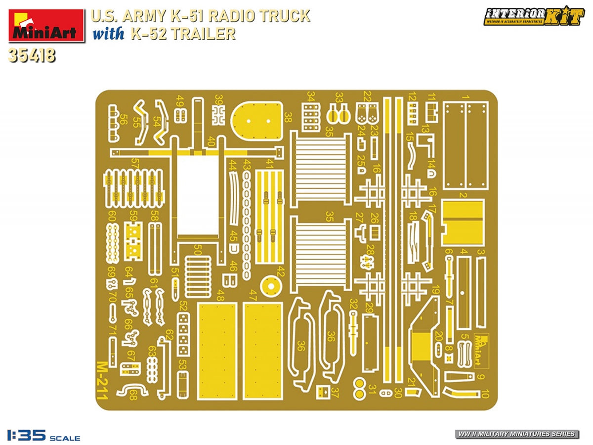 MiniArt 35418 Camion radio K-51 de l&amp;#39;armée américaine avec remorque K-52. Kit intérieur 1/35 – image 3