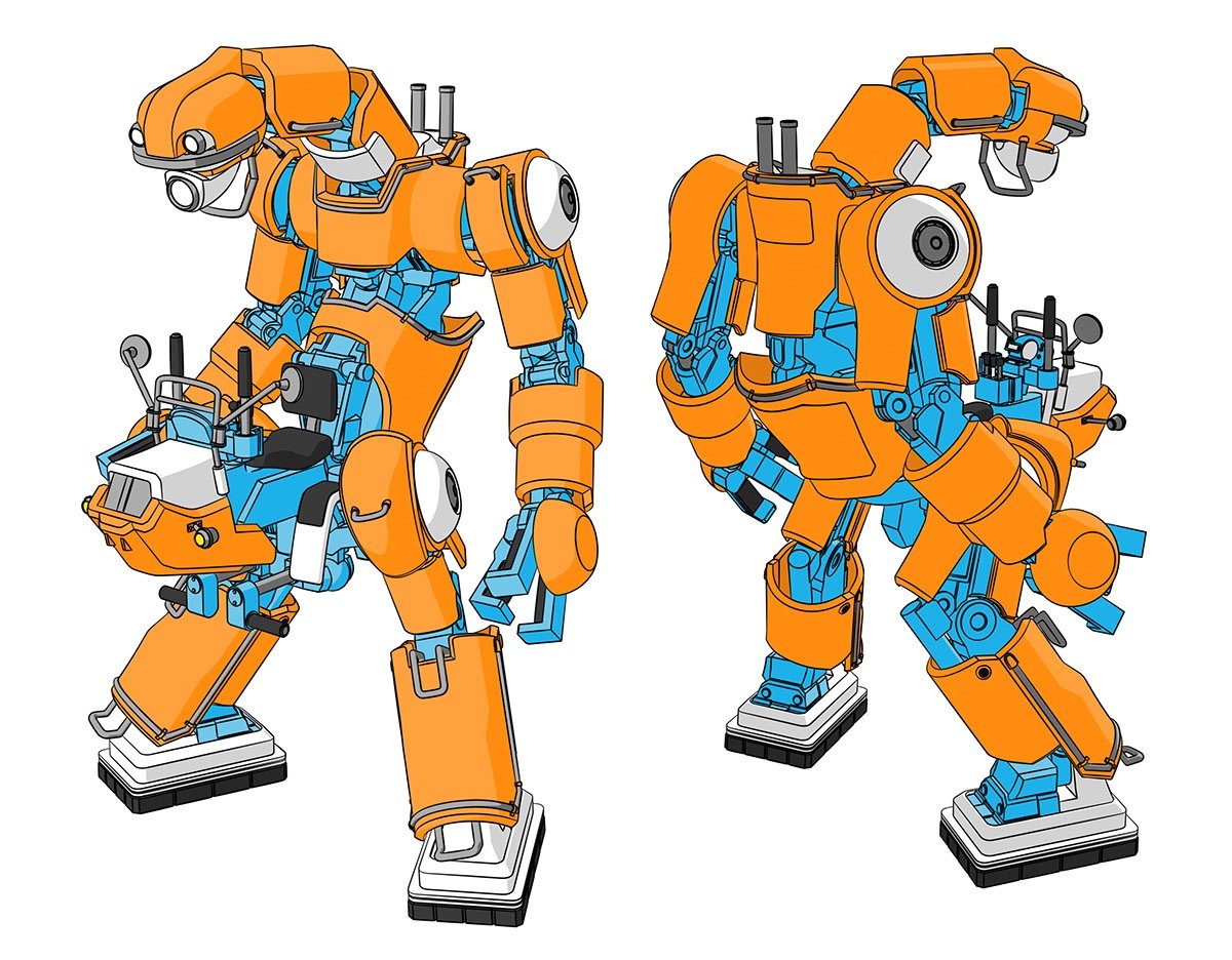 Hasegawa 64791 CHUBU 01 &amp;quot;Orange &amp;amp; Sky Blue&amp;quot; Lightweight Mechatrobot 1/35 – imagen 9
