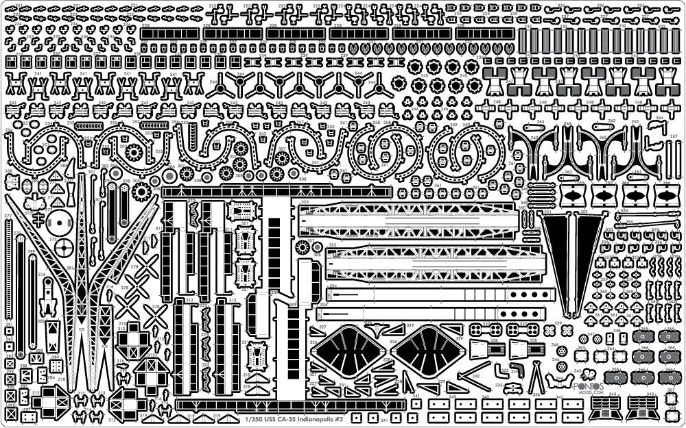 Pontos 37017F1 USS CA-35 Indianapolis 1945 Detail Up Set ADVANCED 1/350 – Bild 15