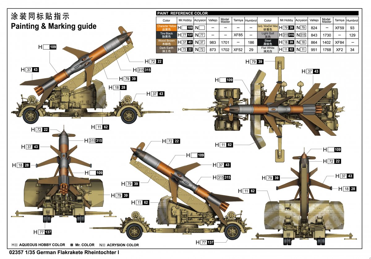 Trumpeter 02357 German Flakrakete Rheintochter I 1/35 – image 3