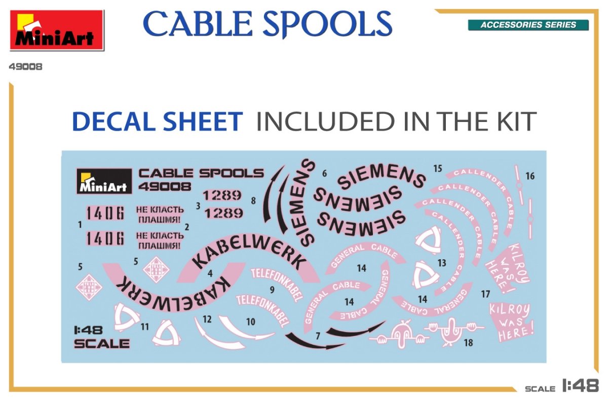 MiniArt 49008 CABLE SPOOLS 1/48