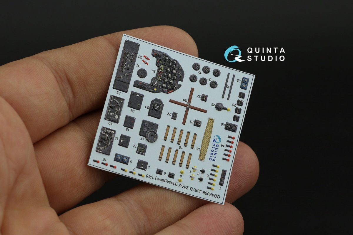 Quinta Studio QD48098 Ju 87B-2/R-2 3D-Printed &amp;amp; coloured Interior on decal paper (Hasegawa) 1/48 – imagen 8