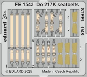 Eduard FE1543 Do 217K seatbelts STEEL ICM 1/48