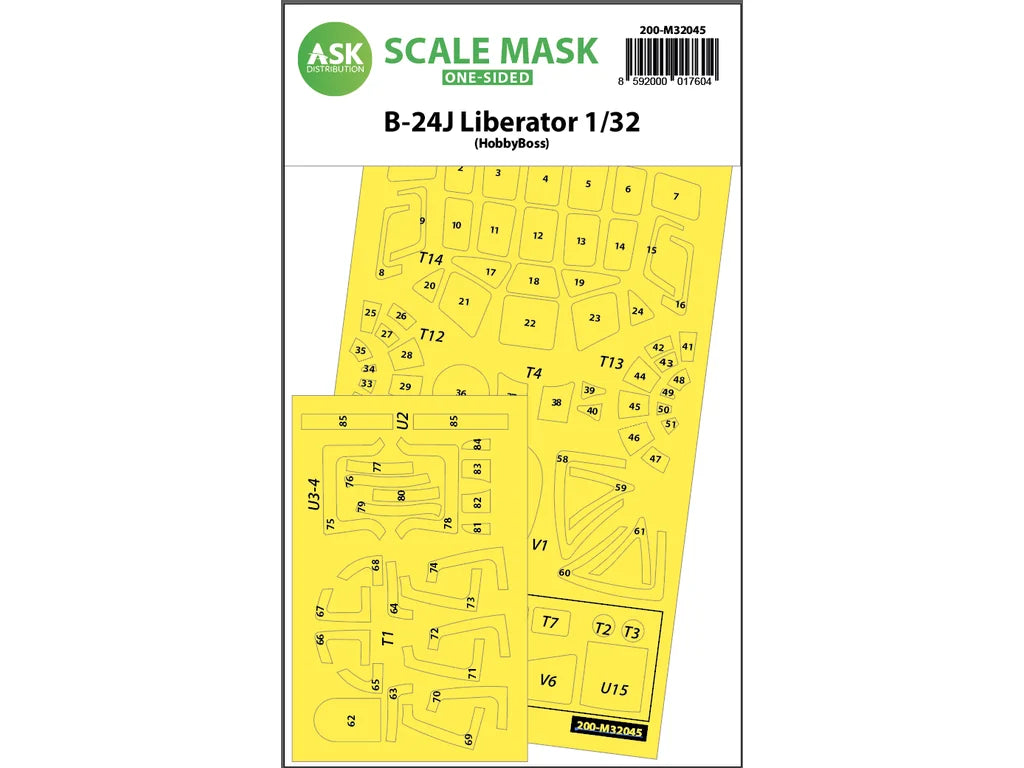 Art Scale Kit M32045 B-24J Liberator One-Sided Mask for Hobby Boss 1/32