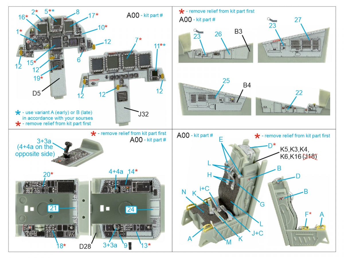 Quinta Studio QD48426 F-15E 3D-Printed coloured Interior on decal paper (Academy) 1/48 – immagine 2