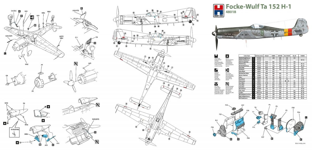 Hobby 2000 48018 Focke-Wulf Ta 152 H-1 ( DRAGON + CARTOGRAF ) 1/48 – immagine 3