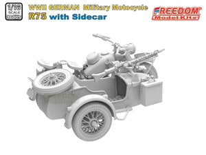 Freedom 16005 R75 with Sidecar WWII German Motorcycle 1/16 – image 3