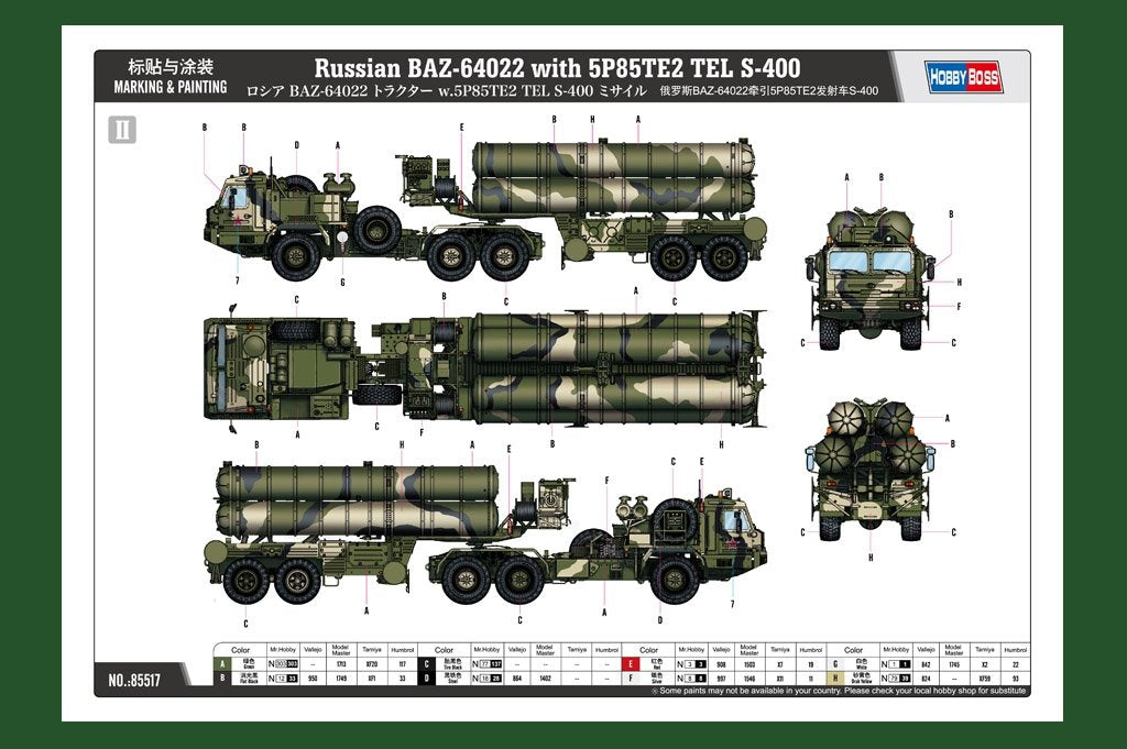 Hobby Boss 85517 BAZ-64022 russe avec TEL S-400 5P85TE2 (1/35) – image 6