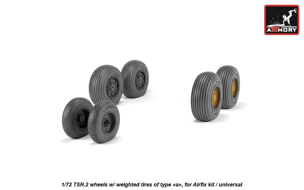 Armory Models AW72414 BAC TSR.2 wheels w/ weighted tires, type “a” (DL) 1/72 – Bild 4
