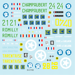 Star Decals 35-C1102 French Shermans # 1 1/35 – immagine 3
