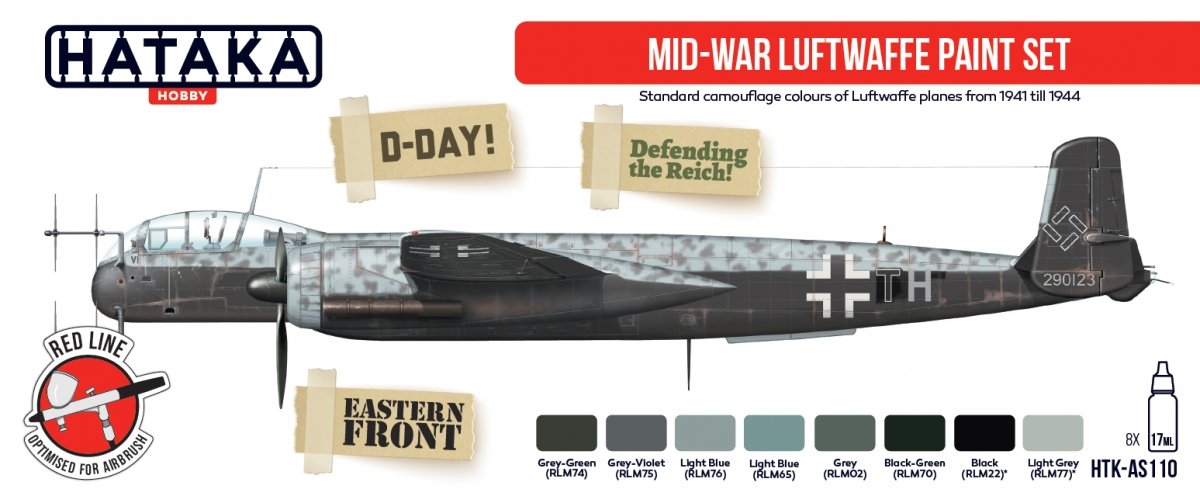 Hataka Hobby HTK-AS110 Mide-War Luftwaffe Paint Set 8x17 ml – image 3