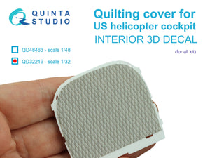 Quinta Studio QD32219 Housse matelassée pour cockpit d&amp;#39;hélicoptère américain. Intérieur coloré imprimé en 3D sur papier décalcomanie (Tous les kits) 1/32