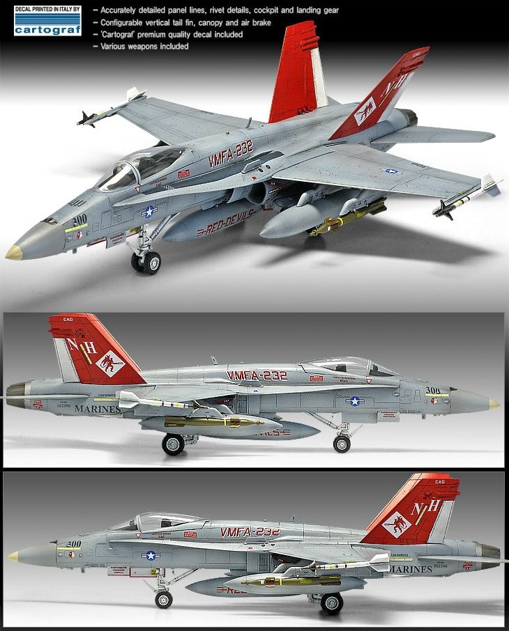 Academy 12520 USMC F/A-18 VMFA-232 RED DEVILS 1/72 – Bild 4