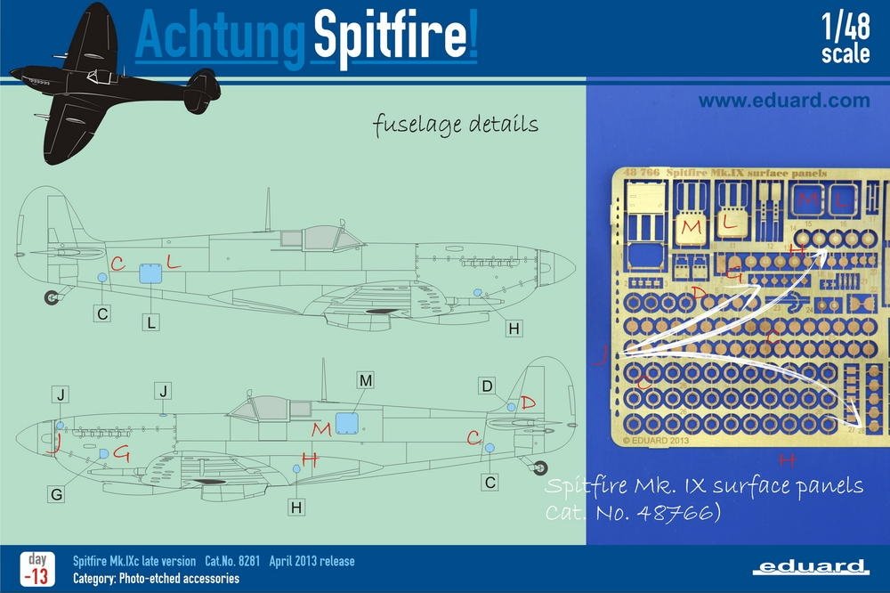 Eduard 48766 Spitfire Mk. IX surface panels 1/48 EDUARD – Bild 4