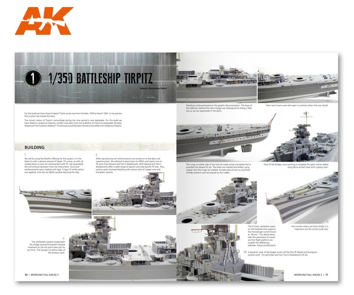 AK Interactive AK249 MODELLING FULL AHEAD 3: BISMARK &amp;amp; TIRPITZ (English) – imagen 3