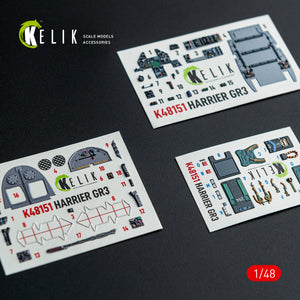 KELIK K48151 HARRIER GR3 - interior 3D decals for Kinetic kit 1/48 – Bild 2